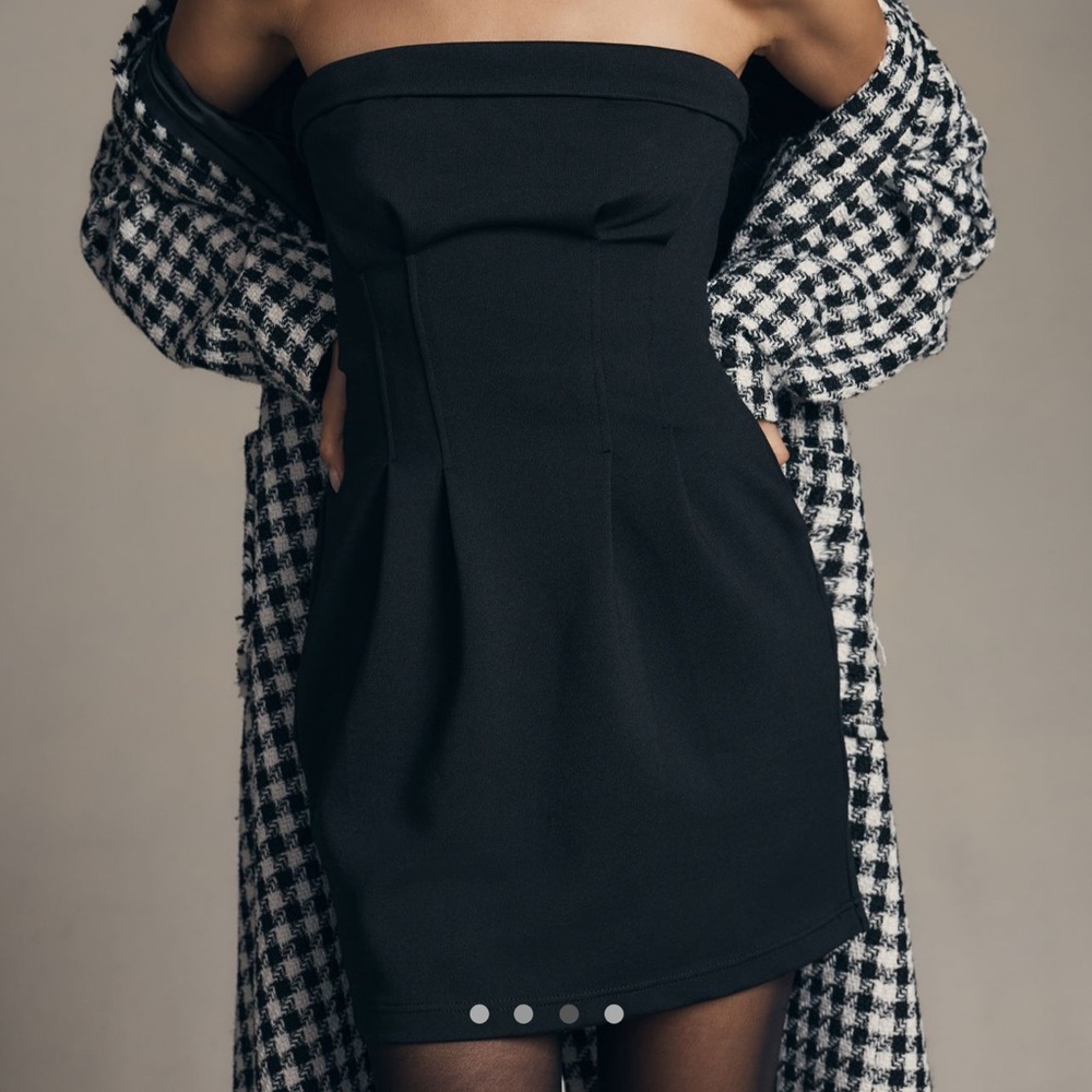 Anthropologie Black Strapless Bodycon Mini Dress